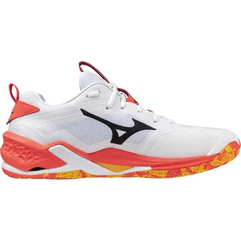 Pánská sálová obuv Mizuno WAVE STEALTH NEO 2(U) X1GA240098 Sálová obuv White / Fiery Coral 2 / Citrus, UK 9,5, EU 44, US 10,5, 28,5 cm