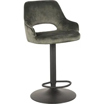 Barová židle LABEL51 Sametová barová židle FER zelená CM-55.017