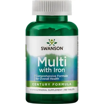 Swanson Multi with Iron - Century Formula Doplněk stravy s obsahem vitaminů a minerálů 130 ks, tablety