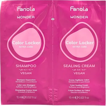 Kosmetická sada Fanola Wonder Color Locker Shampoo + Sealing Cream péče pro barvené vlasy 30 ml (2 x 15 ml)