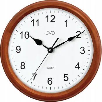 Hodiny DŘEVĚNÉ KULATÝ HNĚDÉ TICHÉ HODINY NÁSTĚNNÉ JVD NS8052.41 35 cm