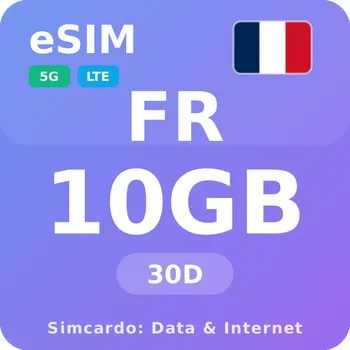 SIM karta Francie Mobilní Internet - eSIM 10GB 30 dní datová SIM karta