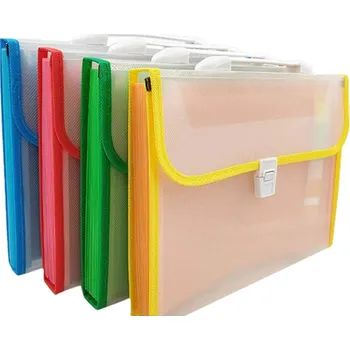 Pořadač na dokumenty A4 se zapínáním na patentku, s přihrádkami a uchem Schemat