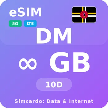 SIM karta Dominika Neomezený Mobilní Internet - eSIM 10 dní datová SIM karta (esims_ULE_10D_DK_V2)