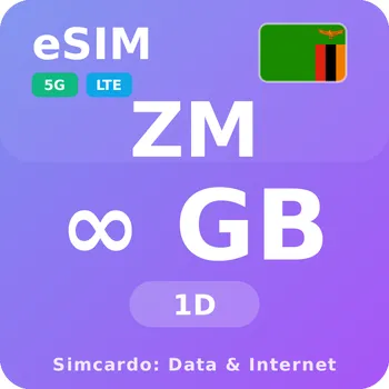 SIM karta Zambie Neomezený Mobilní Internet - eSIM 1 dní datová SIM karta
