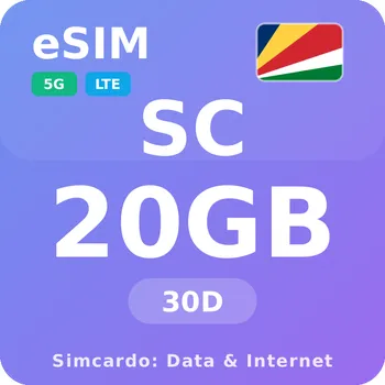 SIM karta Seychely Mobilní Internet - eSIM 20GB 30 dní datová SIM karta