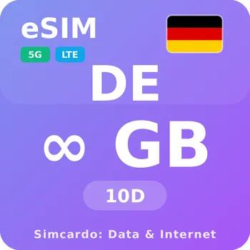 SIM karta Německo Neomezený Mobilní Internet - eSIM 10 dní datová SIM karta (esims_UL_10D_CZ_V2)