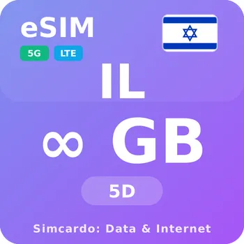 SIM karta Izrael Neomezený Mobilní Internet - eSIM 5 dní datová SIM karta