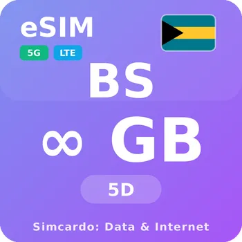 SIM karta Bahamy Neomezený Mobilní Internet - eSIM 5 dní datová SIM karta (esims_ULP_5D_BR_V2)