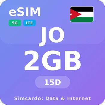 SIM karta Jordánsko Mobilní Internet - eSIM 2GB 15 dní datová SIM karta