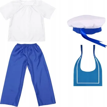 Karnevalový kostým KOSTÝM NÁMOŘNÍK KALHOTY ČEPICE HALENKA 116-128 4 díly