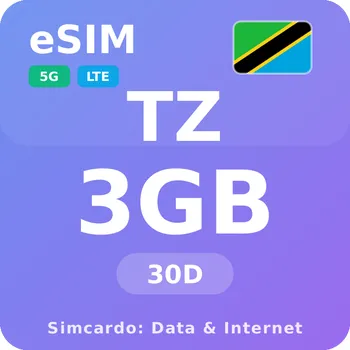 SIM karta Tanzanie Mobilní Internet - eSIM 3GB 30 dní datová SIM karta