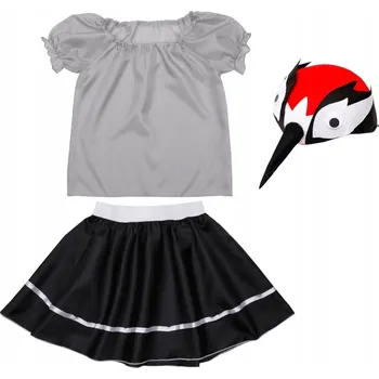 Karnevalový kostým KOSTÝM JEŘÁB SUKNĚ HALENKA ČEPICE 98-110