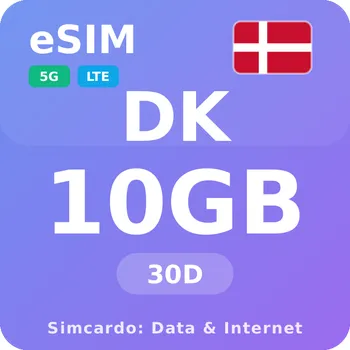 SIM karta Dánsko Mobilní Internet - eSIM 10GB 30 dní datová SIM karta
