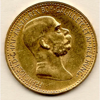 František Josef I. – 10 korun, Rakousko-Uhersko 1909 malá hlava 3,38 g