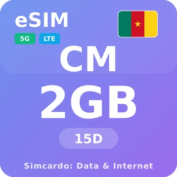 SIM karta Kamerun Mobilní Internet - eSIM 2GB 15 dní datová SIM karta