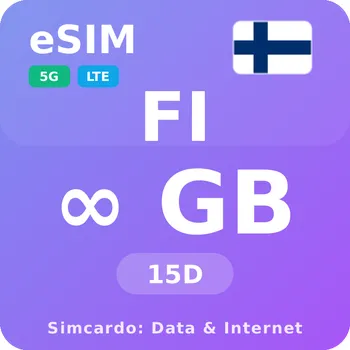 SIM karta Finsko Neomezený Mobilní Internet - eSIM 15 dní datová SIM karta (esims_UL_15D_ET_V2)