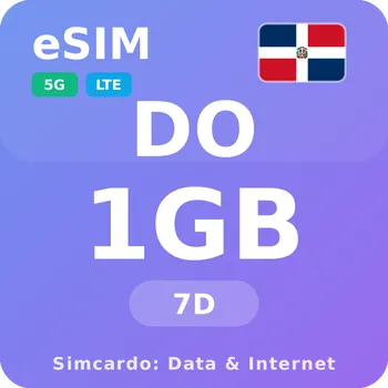 SIM karta Dominikánská republika Mobilní Internet - eSIM 1GB 7 dní datová SIM karta