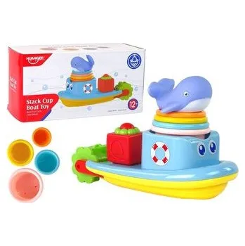 Zestaw zabawek do wody statek wieloryb piramidka