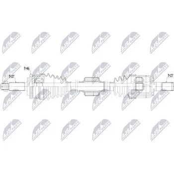 Poloosa kola Hnací hřídel - poloosa NTY NPW-HY-661
