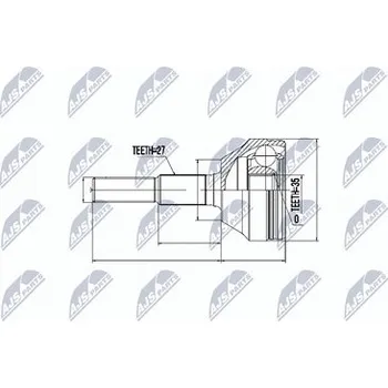 Poloosa kola Sada kloubů pro hnací hřídel NTY NPZ-CH-011
