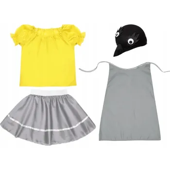 Karnevalový kostým KOSTÝM SÝKORKA PTAČÍ KOSTÝM PLES JARO SUKNĚ ČEPICE 116-128 4 díly