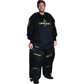Florbalový dres Unihoc ALPHA EVOLAB black/gold set Florbalový brankářský set M, černá / zlatá