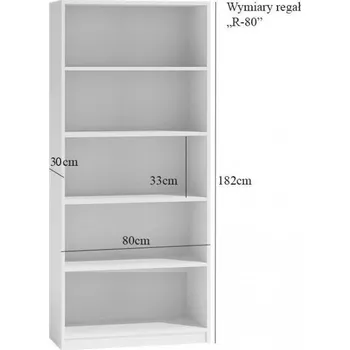 Knihovna Regál šíře 80 cm bílý