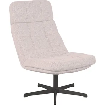 Křeslo LABEL51 Otočné křeslo ALVAR světlé bouclé černá konstrukce CH-73.001