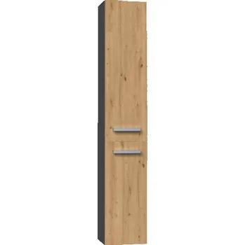 Koupelnový nábytek FALCO Koupelnová vysoká skříňka Noemi II antracit/dub artisan