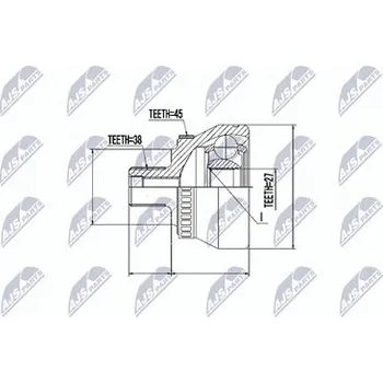 Poloosa kola Sada kloubů pro hnací hřídel NTY NPZ-AU-009