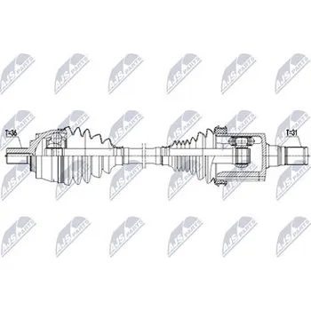 Poloosa kola Hnací hřídel - poloosa NTY NPW-VV-158