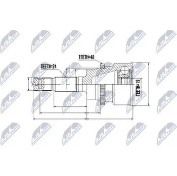 Poloosa kola Sada kloubů pro hnací hřídel NTY NPZ-DA-015