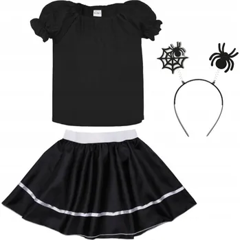 Karnevalový kostým KOSTÝM PAVOUK A PAVUČINA ČERNÝ 98-110 3 díly