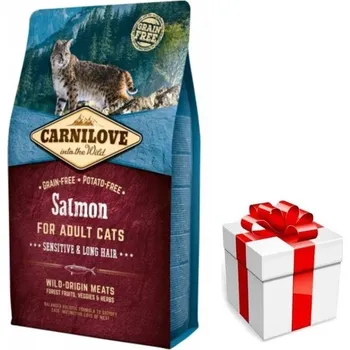 Krmivo pro kočku CARNILOVE Cat Salmon Sensitive & Long Hair 6kg + překvapení pro kočku ZDARMA