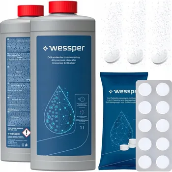 Příprava kávy Wessper Odvápňovač pro kávovary 1L + tablety na čištění kávovarů 10 ks