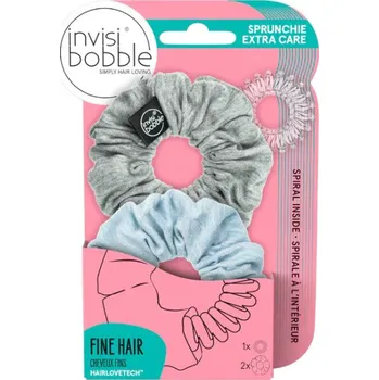 Invisibobble Sprunchie Original Set sada gumiček pro jemné vlasy 1 ks, Šedá / Modrá