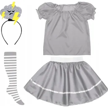 Karnevalový kostým KOSTÝM BOUŘKA POČASÍ SUKNĚ ČELENKA 98-110 5 dílů