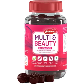 Life Extension Chewwies Multi & Beauty Doplněk stravy s komplexem složek 30 ks, Jahoda, gummies
