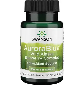 Zdraví Swanson AuroraBlue Wild Alaska Blueberry Complex Doplněk stravy s výtažky z borůvek 30 ks, kapsle, 200 mg