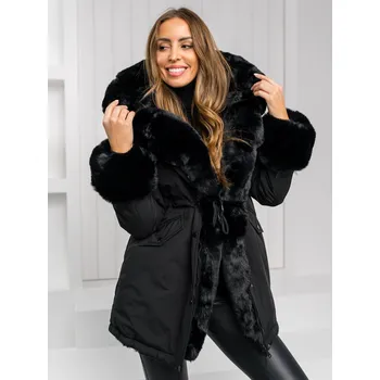 Dámská móda Černá dámská zimní bunda parka s kapucí Bolf 11Z8085 - M