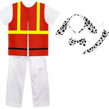Karnevalový kostým KOSTÝM PEJSKA PEJSEK HASIČ BÍLÝ 116-128 6 dílků