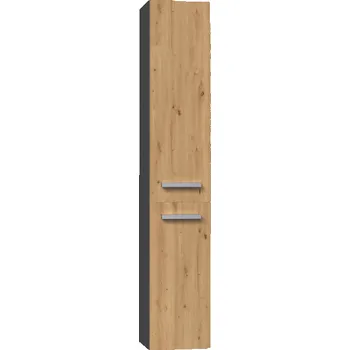 Koupelnový nábytek FALCO Koupelnová vysoká skříňka Noemi IV antracit/dub artisan