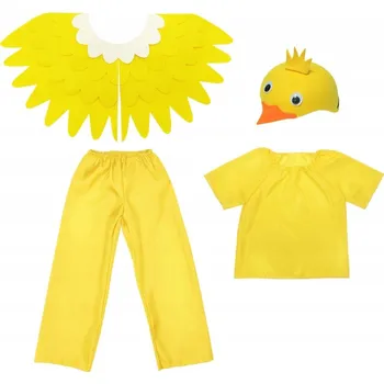 Karnevalový kostým KOSTÝM KUŘÁTKO PŘEVLEK KUŘE KŘÍDLA KALHOTY Velikonoce 116-128