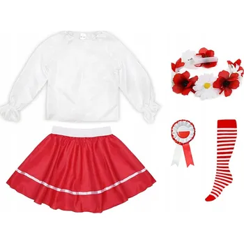 Karnevalový kostým KOSTÝM NÁRODNÍ SUKNĚ VĚNEC 98-110 5 dílků