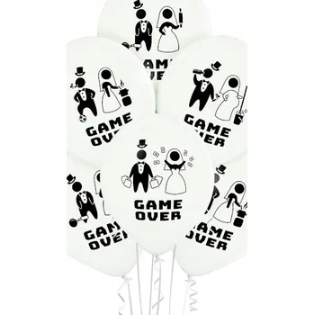 Balónek Balónky Belbal s potiskem , bílé, 6 ks