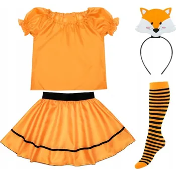 Karnevalový kostým KOSTÝM LIŠKA SUKNĚ BALENKA ČELENKA 134-140 5 ks