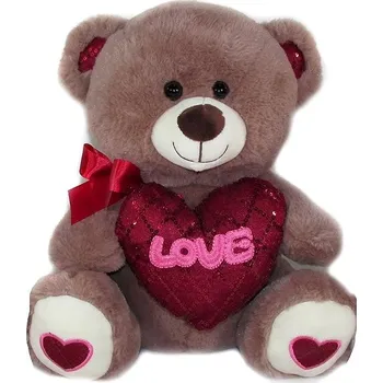 plyšák Vizopol Medvěd se Srdcem hnědý, 20 cm