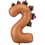 PartyDeco Fóliový balónek číslo 2 hnědý…