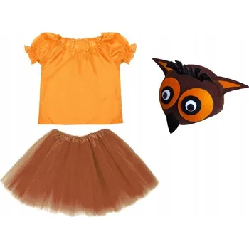 Karnevalový kostým KOSTÝM SOVA SUKNĚ HALENKA ČEPICE 134-140 3el